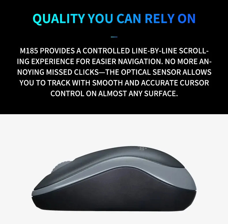 Logitech G304 M185 Eco-Friendly Wireless Mouse, Silent and Low Power, Ideal for Home, Office, and Study, Best Value Choice