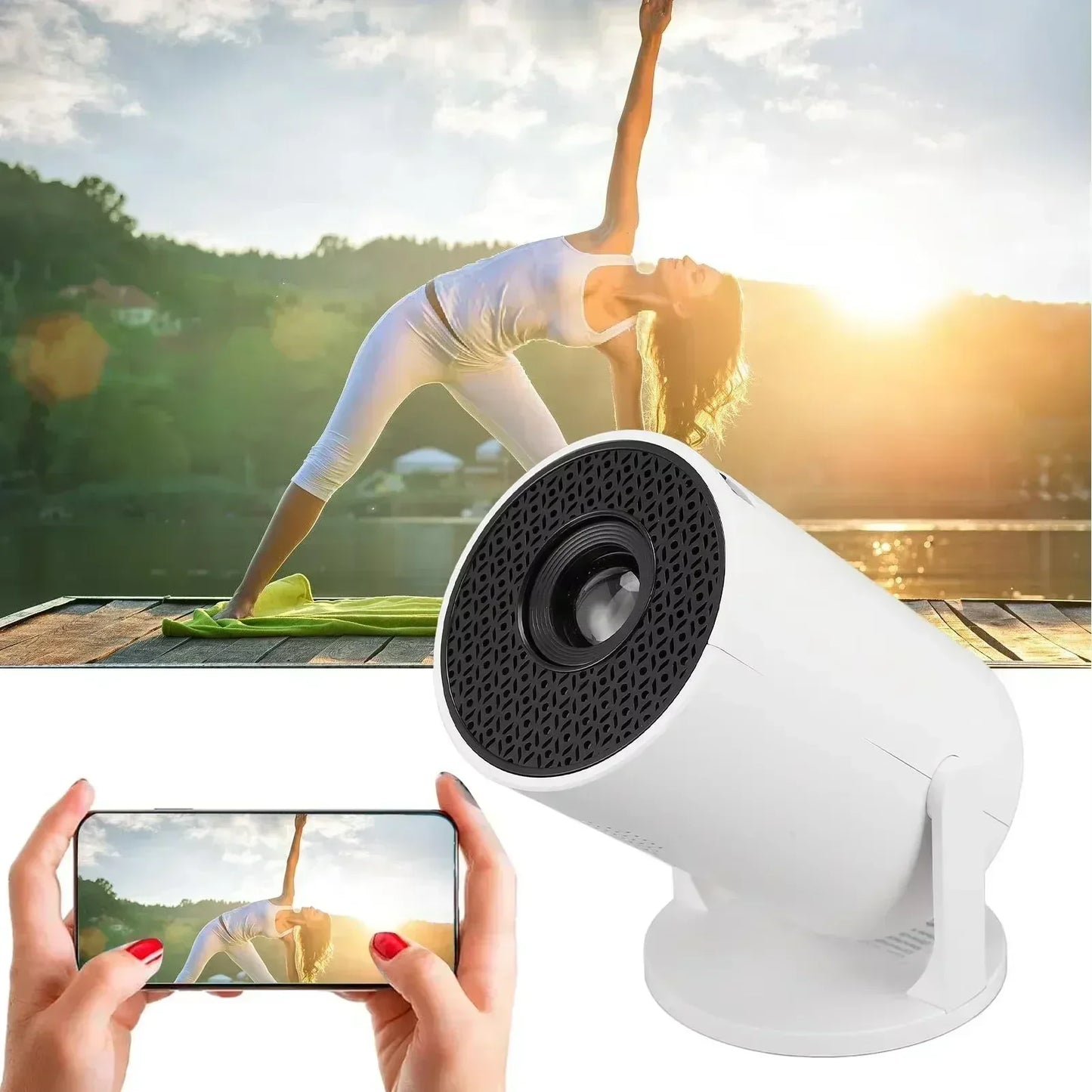Home Theater Portable Projector 2025 MINI HY300 4K Ultra HD 300ANSI Android 11 BT54 with Electronic Focus and Built in Speaker