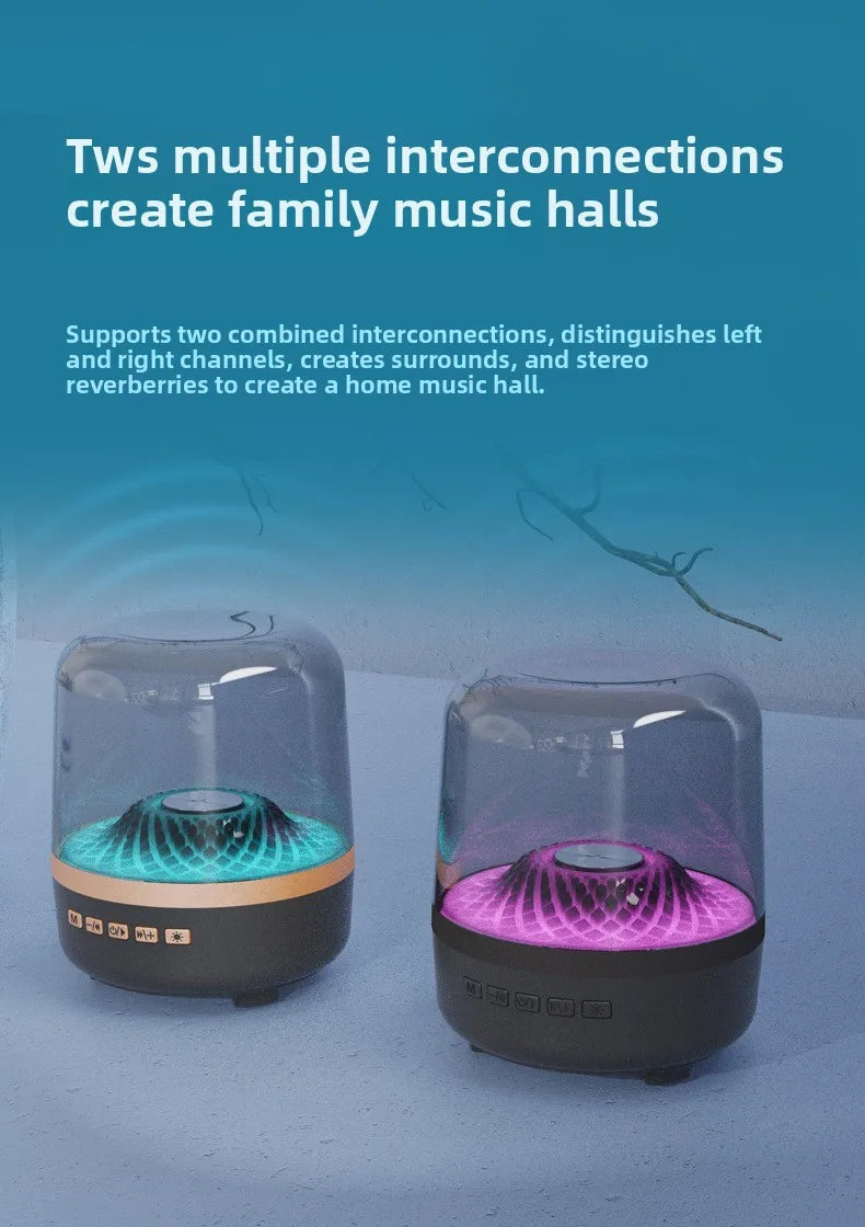 Wireless Bluetooth Speakers Portable Loudspeaker panoramic Surround Sound Effec Subwoofer Outdoor Mini Small Speaker LED Lights