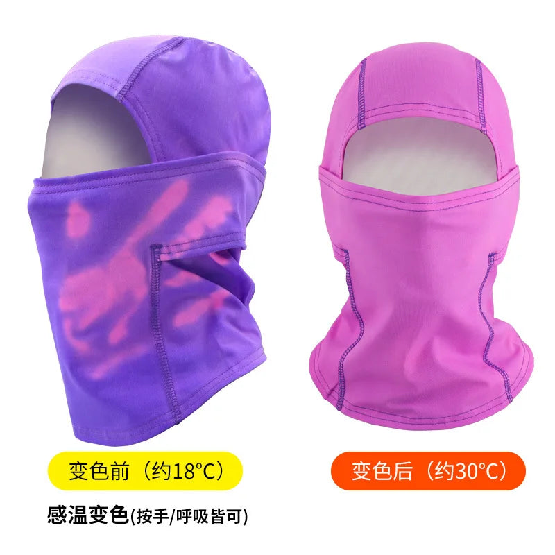Thermal Sensitive Color Changing Face Mask Skiing Breathing Color Changing Scarf Outdoor Cycling and Mountaineering Headgear