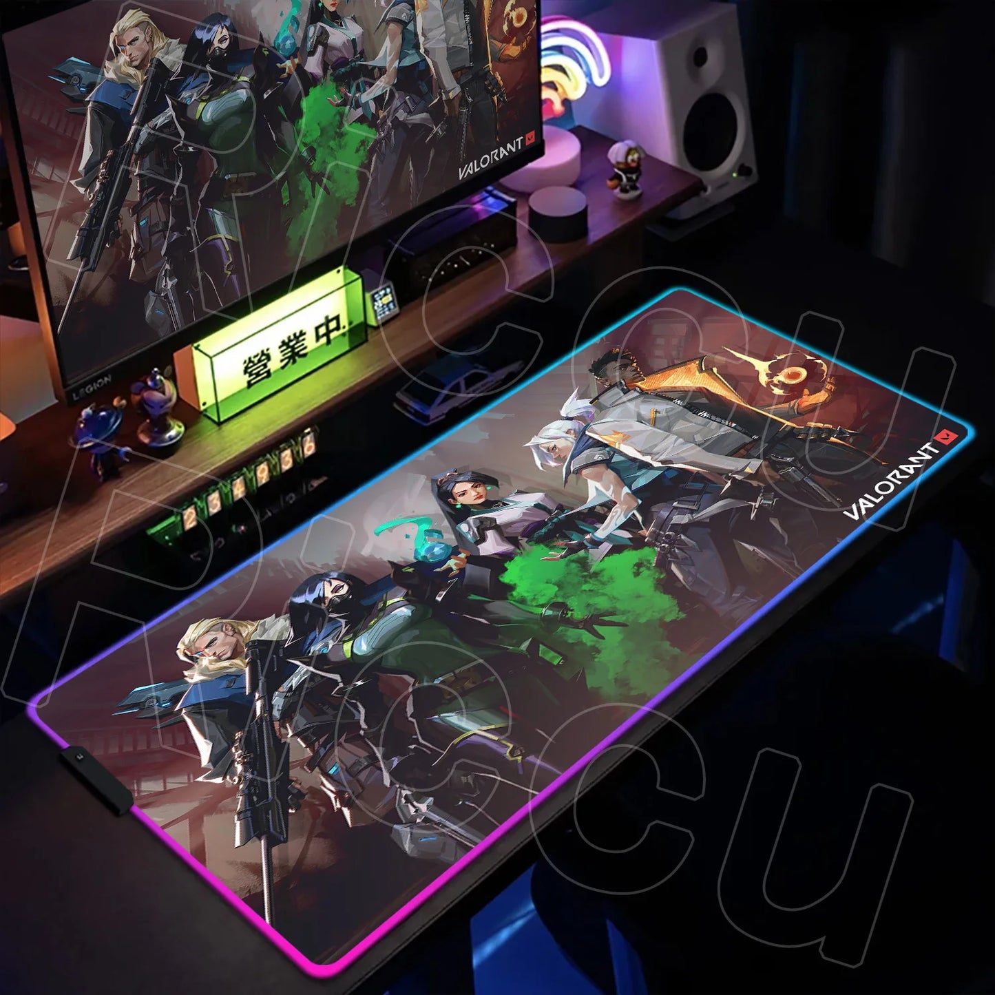 RGB Mouse Pad Gaming Valorant Computer Mice Mat Gamer Led Glowing Keyboard Mausepad 30x80cm PC Cabinet Carpet Office Accessories