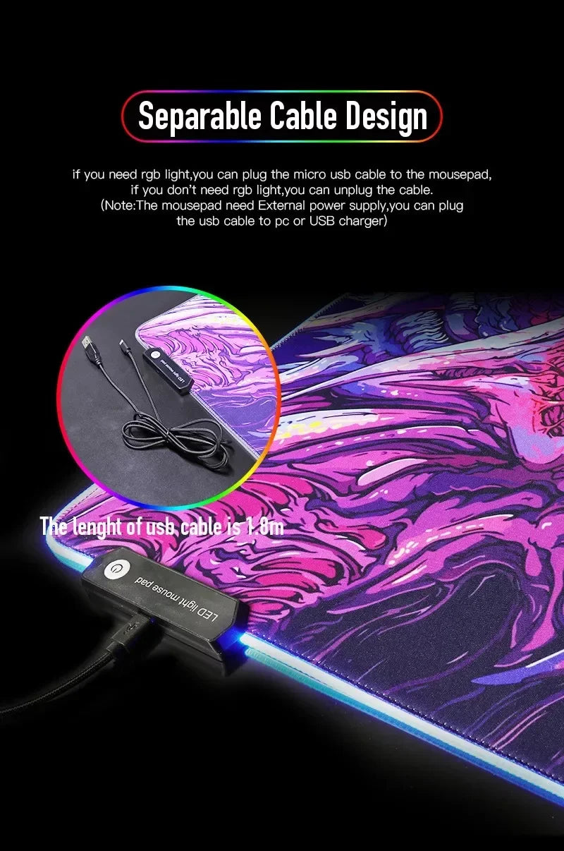 LED Gaming Mouse Pad With Backlight Deskmat PSFour Mousepad RGB Gamer Desk Decorations Computer Mouse Pad Pc Gamer Full Mat