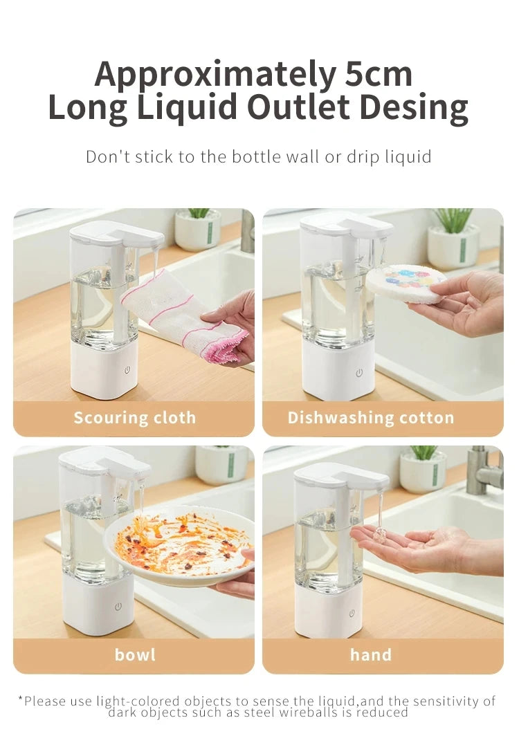 550ML Touchless Liquid Automatic Smart Sense Soap Dispenser Type-C Rechargeable/Battery Electric Hand Sanitizer Washing Machine