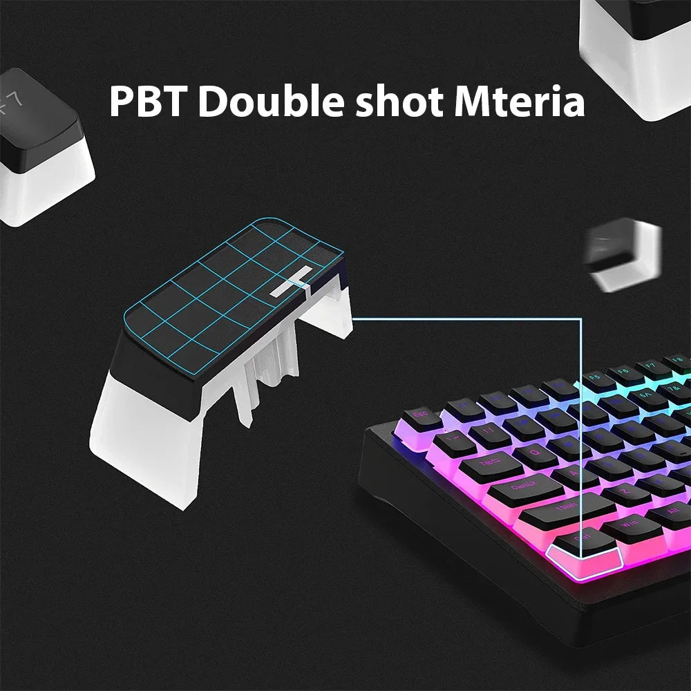 130 Keys Pudding Keycaps For 61 68 84 87 96 98 100 104 108 Key RGB Mechanical Keyboard PBT Double Shot Mteria keyboard keycaps