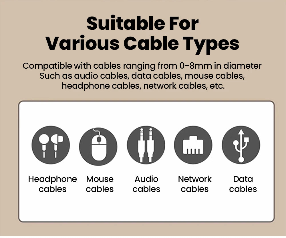 Magnetic Clip Cable Organizer Hook Smooth Adjustable Acrylic Universal Winder Under Desk Management Wire Keeper Cable