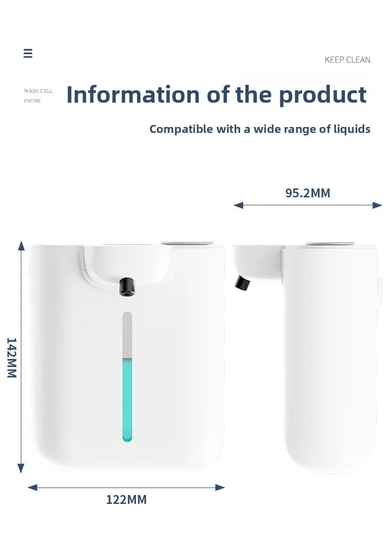 500ML Automatic Soap Dispenser Touchless Type C USB Rechargeable Electric Soap Dispenser Waterproof Foam/Liquid Dispenser