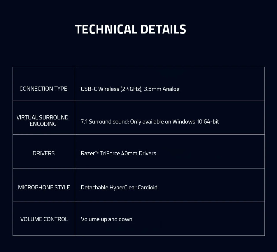 Razer Barracuda X Wireless Bluetooth Gaming Headset, Multi-Platform, USB-C Microphone Connection, PC Gamer Headphone