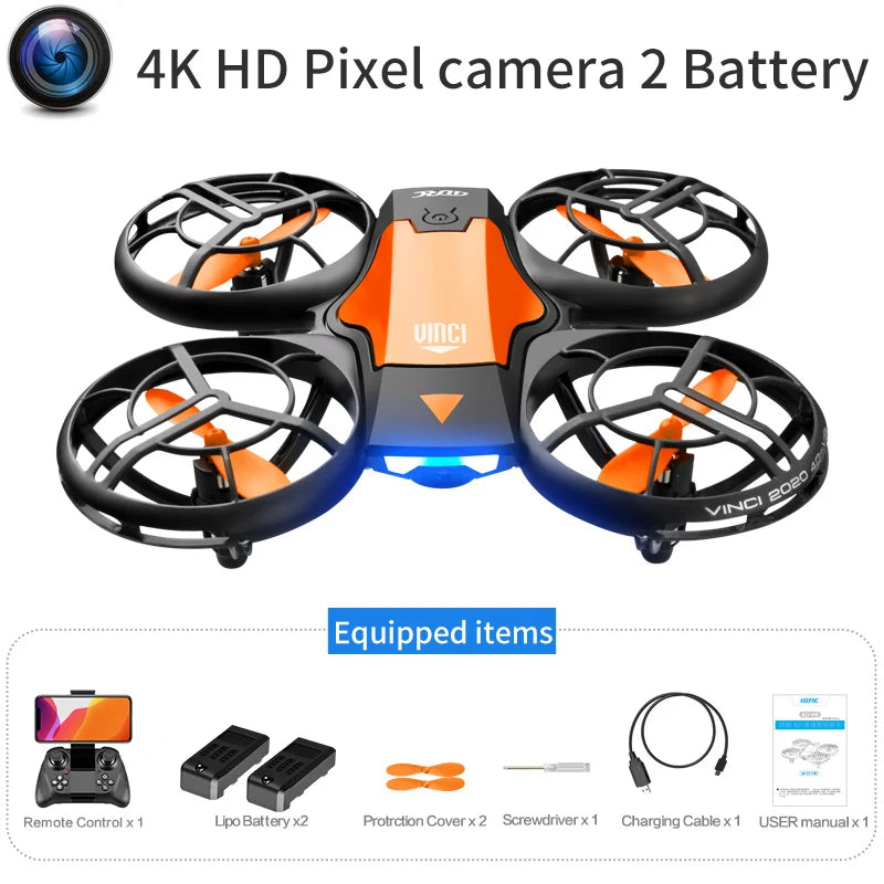 V8 Mini Drone 4K Professional Wide-Angle HD Camera WiFi FPV Height Hold Foldable RC Drone Quadrotor Helicopter Children's Toys