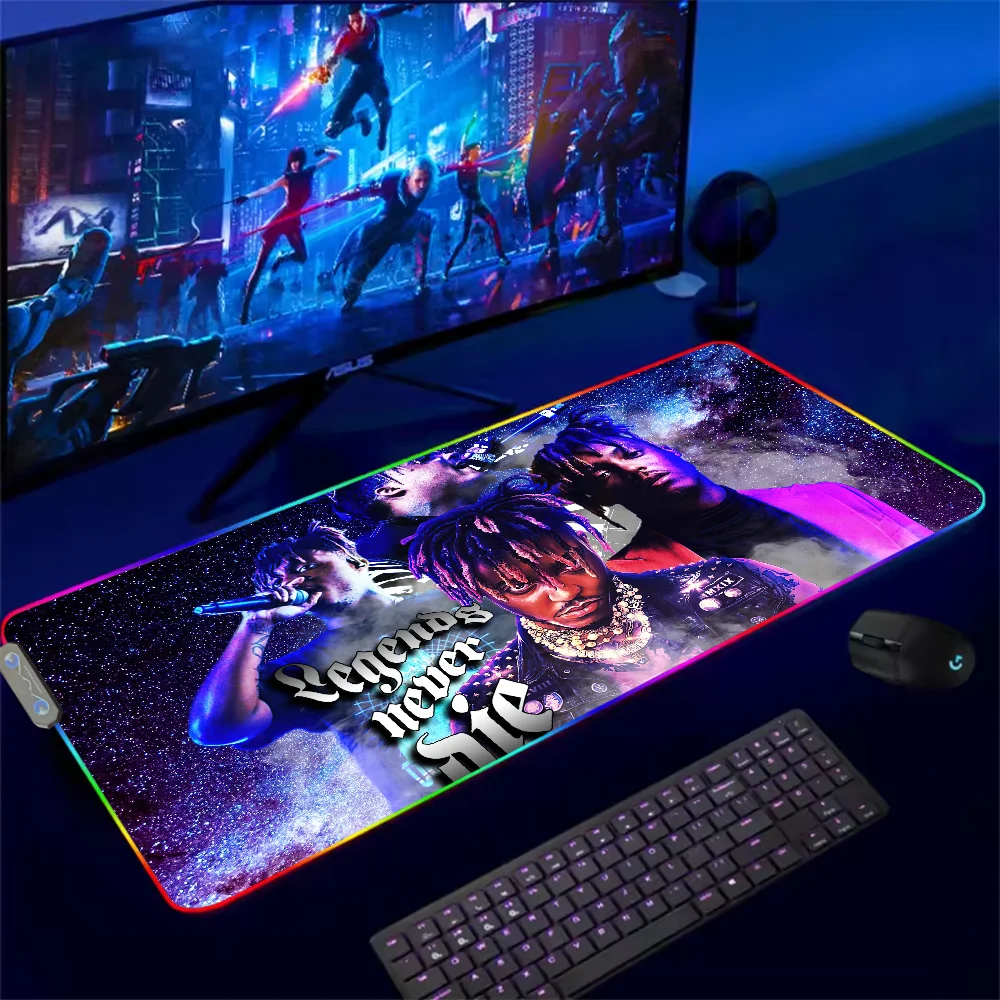 Rapper Juice WRLD Legends Never Die For Rgb Mouse Pad Xxl Steelserie Laptop Mat Gaming Mousepad Backlit Keyboard Girl Table Pads