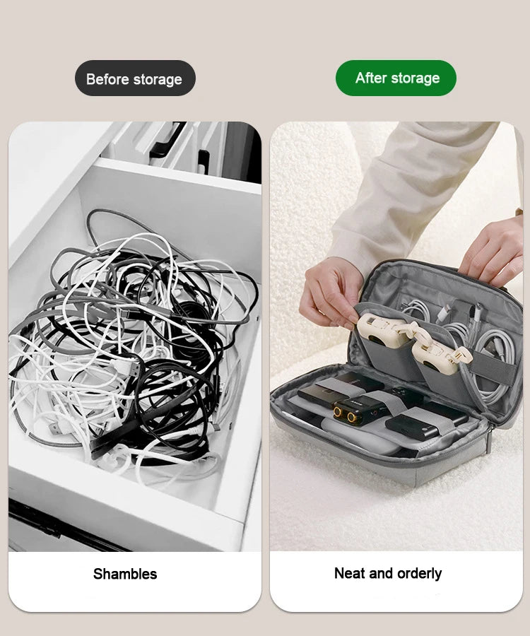 Electronics Organizer Travel Case, Water Resistant Travel Bag Cable Organizer for Essentials, Tech Pouch Accessories Storage