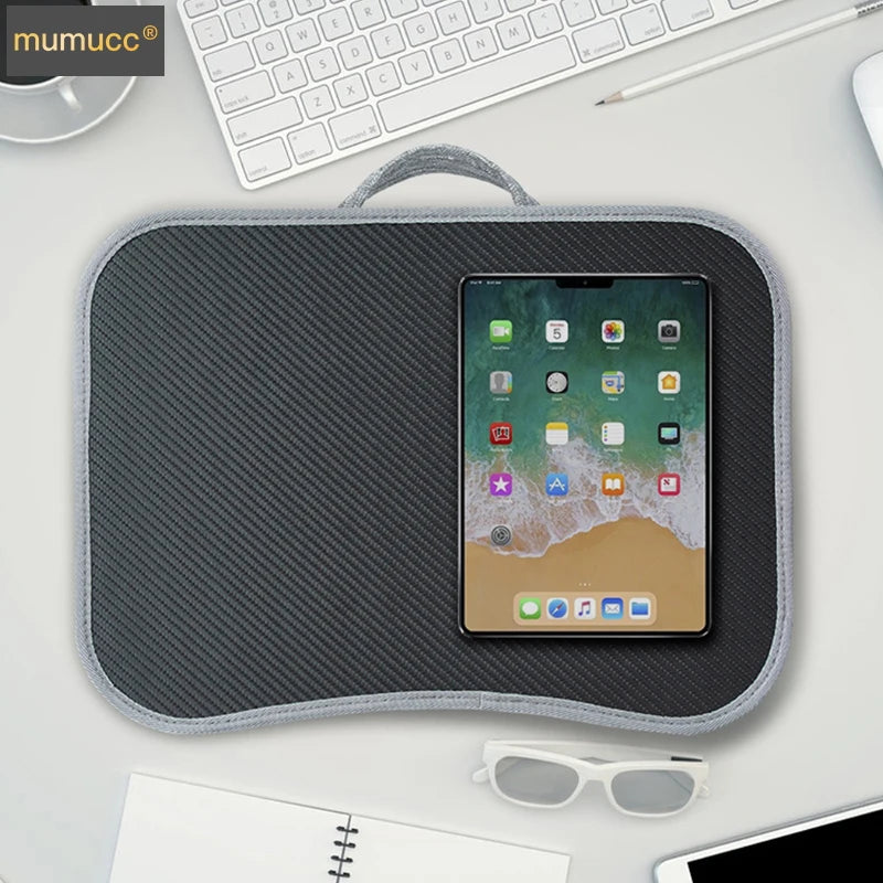 MUMUCC Multifunctional Laptop Desk With Cushion and Filled with Foam Particles, Small Pillow Table, Hard Mouse Pad Large