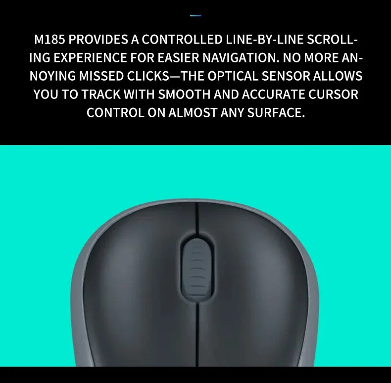 Logitech G304 M185 Eco-Friendly Wireless Mouse, Silent and Low Power, Ideal for Home, Office, and Study, Best Value Choice