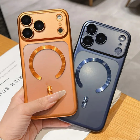 Luxury Matte Frosted Magnetic Wireless Charging Phone Case For iPhone 17 Pro Max Air Shockproof Clear Protective Case