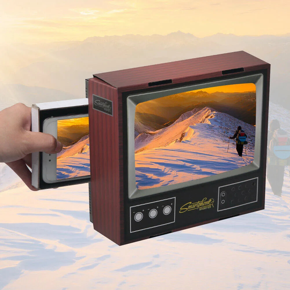 Mobile Phone Video Screen Magnifier Retro Small TV Magnifying Tools DIY Fold Magnifiers Desktop Universal Phone Film Amplifier