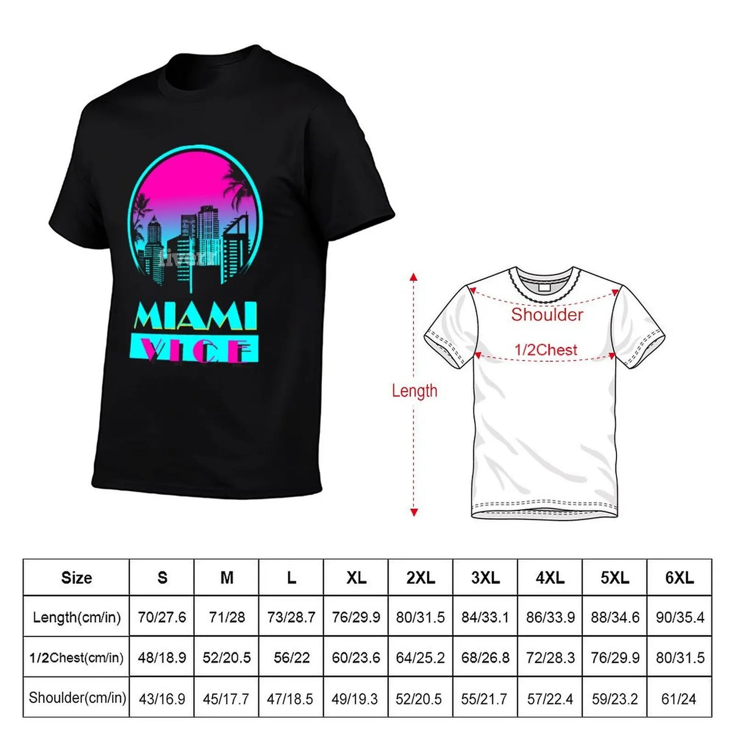 MIAMI VICE Beach T-Shirt aesthetic clothes plain sweat mens fashion