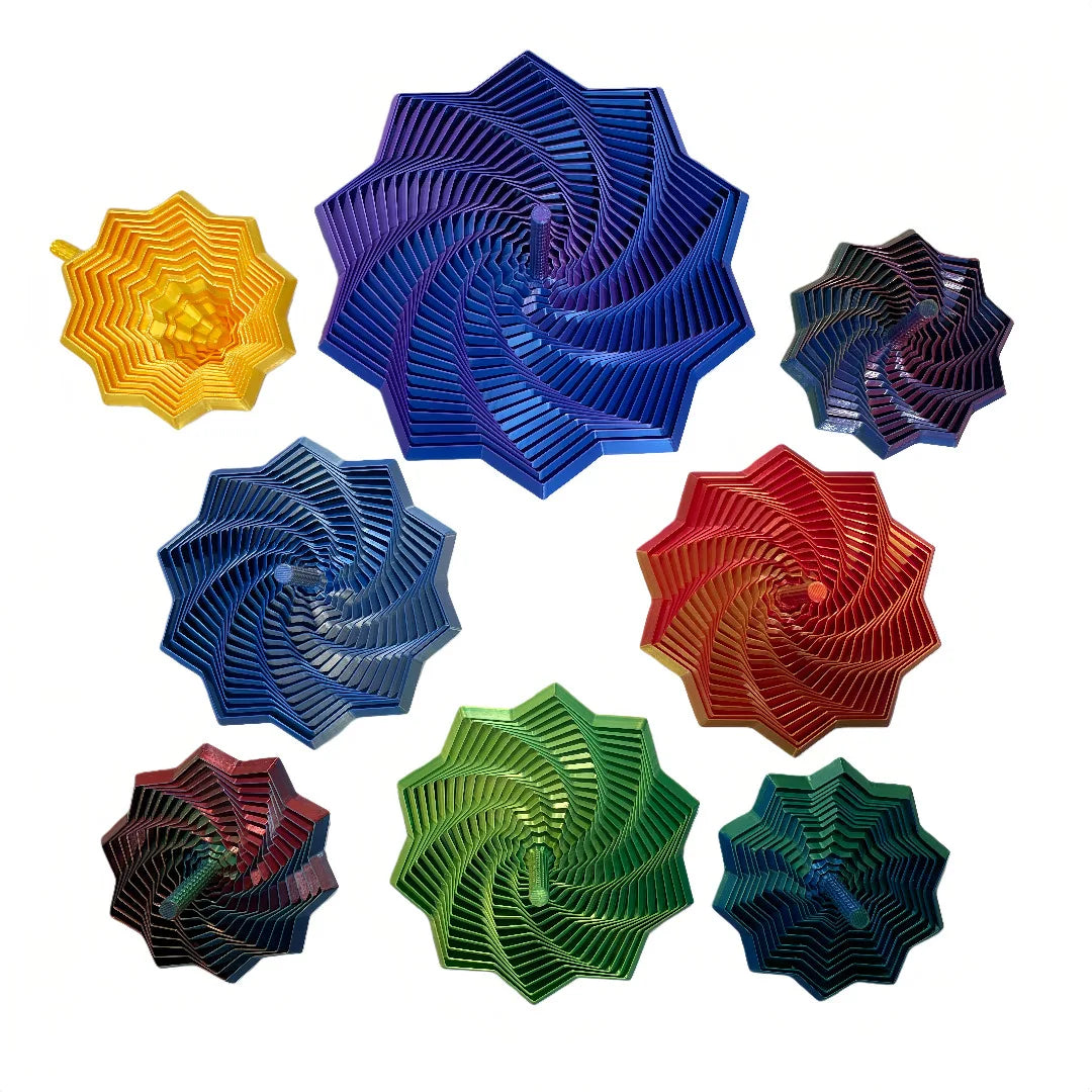 3D Printing Expanded Sensory Fidget Star Model Visual Illusion Hexagon Whirling Spiral Ornaments Stress Relief Board Game