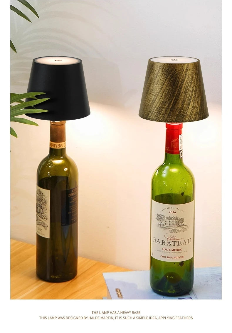 LED Bottle Lamp Creative Headlight Embedded Portable Rechargeable RGB Dimmable for Bar Restaurant Camping Decor