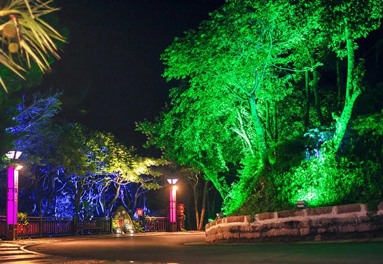 Led Colorful Floodlight Colorful RGB Color-changing Spotlight Outdoor Waterproof Landscape Garden Square Park Tree Greening Lamp