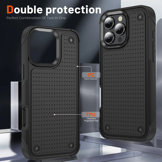 Hybrid Rugged Armor Shockproof Phone Case For iPhone 11 12 13 14 15 16 Pro Max XS XR 8 7 Plus Hard Plastic Frame TPU Back Cover