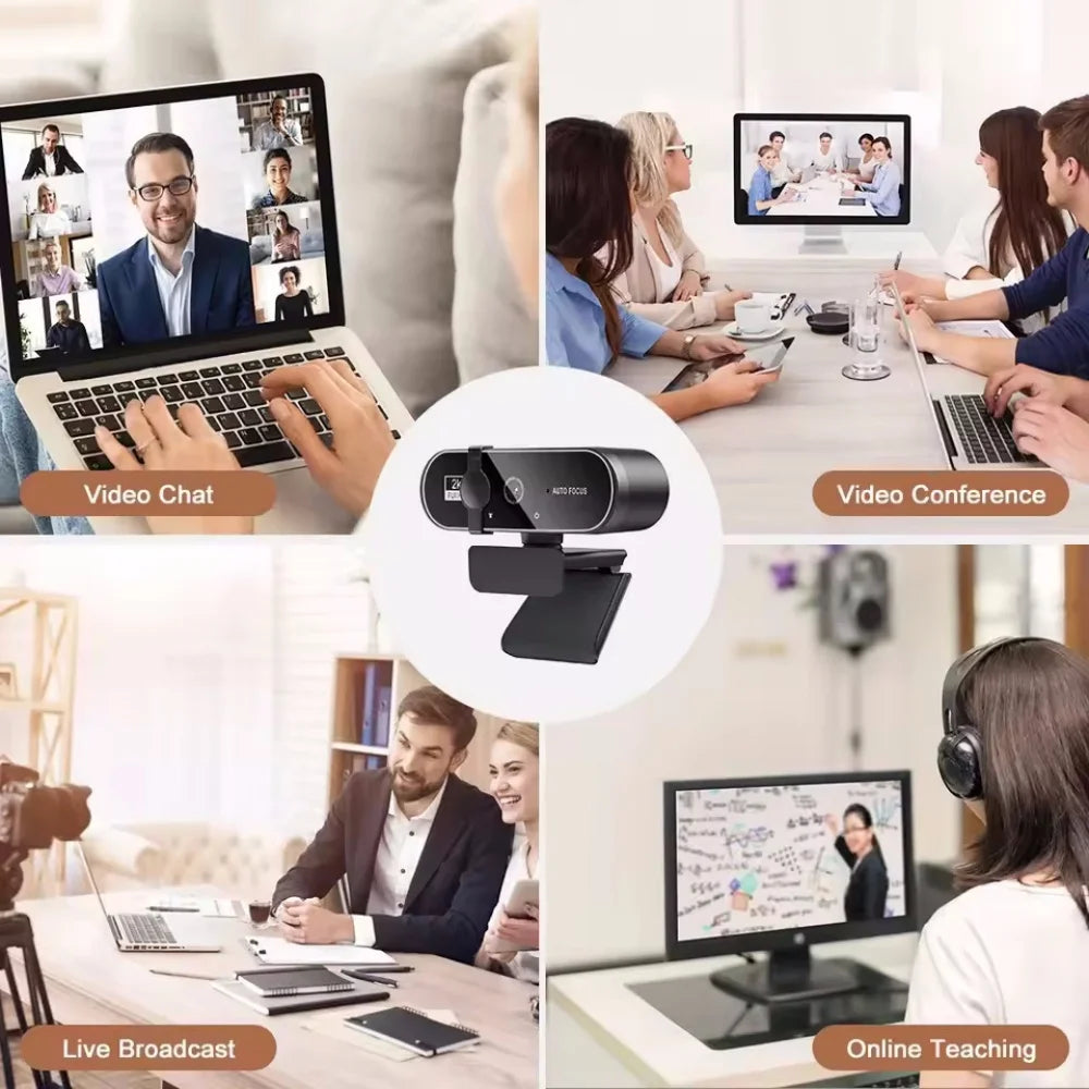 4K Auto Focus 1080p Computer Webcam High Definition Network Usb Live Broadcast Professional 2k Full HD Webcamra with Microphone