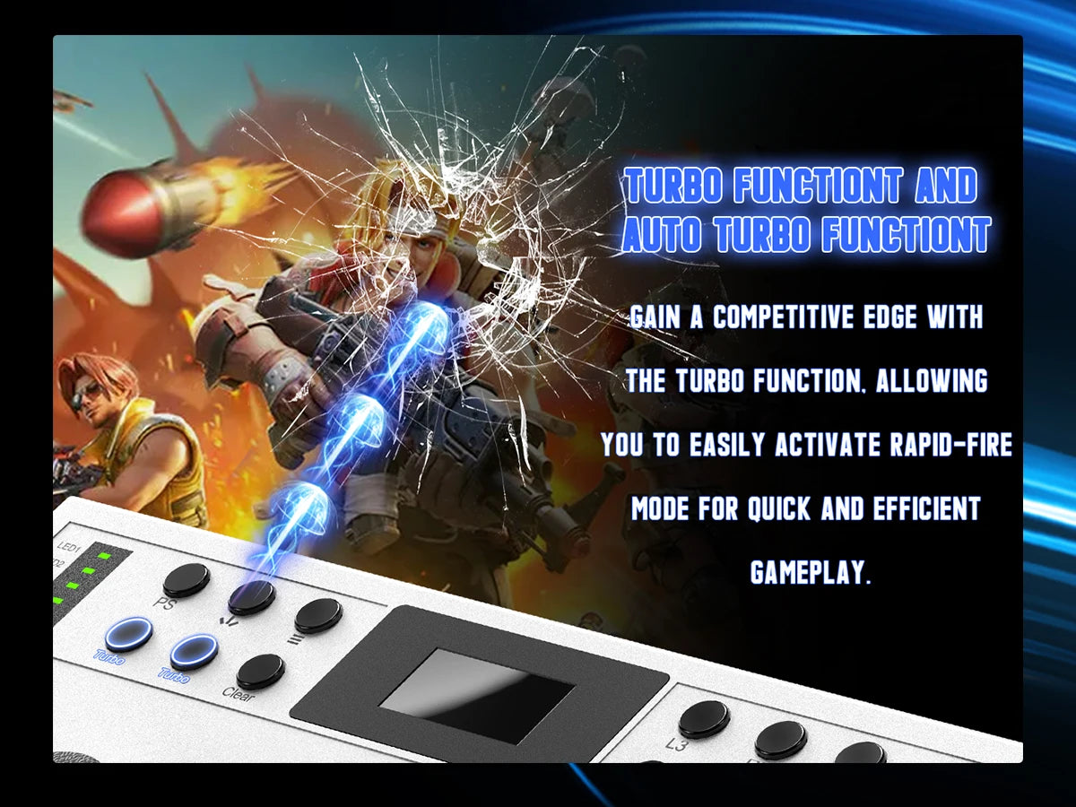 Professional Arcade Joystick for Gaming USB Wired Adapter Compatible with PS4/PS5/PC Gaming Controller High-Precision Touchpad
