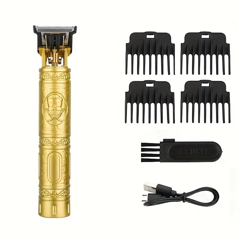 Cordless Hair Clipper for Men, USB Rechargeable, T-Blade Trimmer, Smooth Cutting for Home/Salon, Men's Grooming Kit