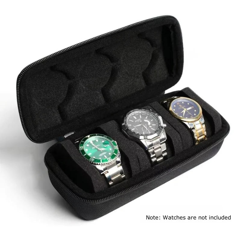 Travel Case for Watch with 3 Slots Rigid High-Quality Watch Storage Organizer Protective Box for Jewelry And Accessories