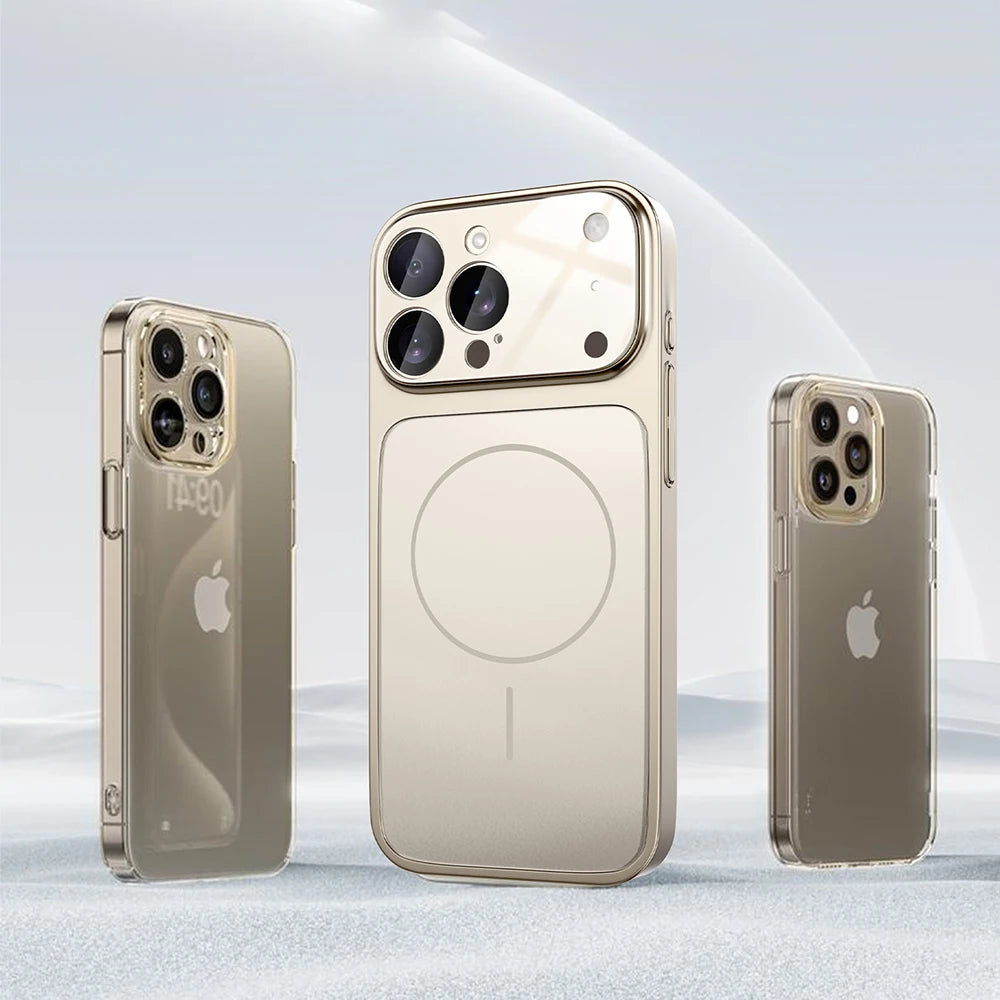 Original Matte Glass Wireless Charge For Magsafe Case For iPhone 17 Pro Max 16 15 14 Plus 13 17 Air Magnetic Shockproof Cover