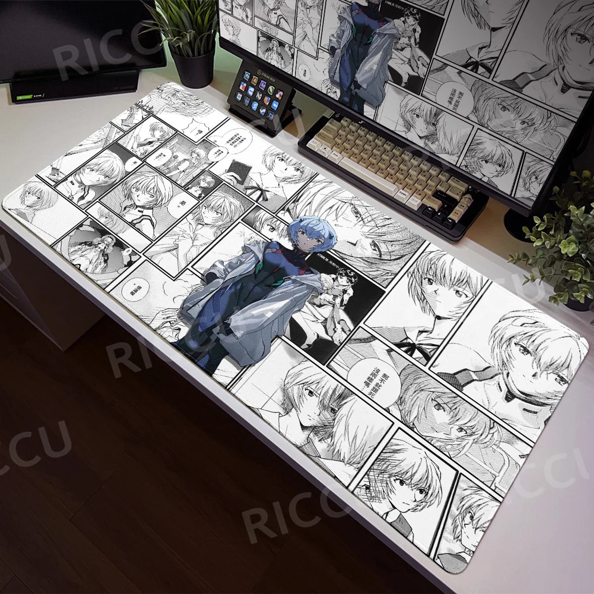 Large Mats E-E-Evangelione Mouse Pad Gamer Desk XXL Rug Office Accessories Computer Table Carpets Anime PC Gaming E-Sports Pads