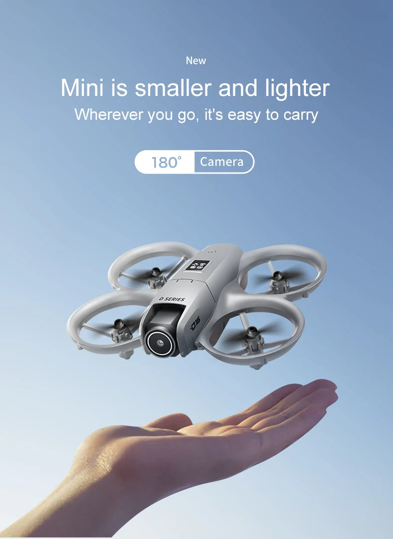 New D16 Mini Drone 8K HD Dual Camera Profesional 180° Electric Adjustable GPS Positioning Obstacle avoidance Bushless UA