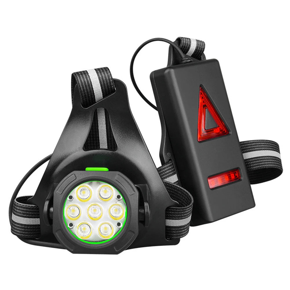 LED Cycling Chest Light Adjustable Ultra Bright Safety Lamp 2000mAh Lightweight Chest Run Light 360LM for Camping Hiking Running