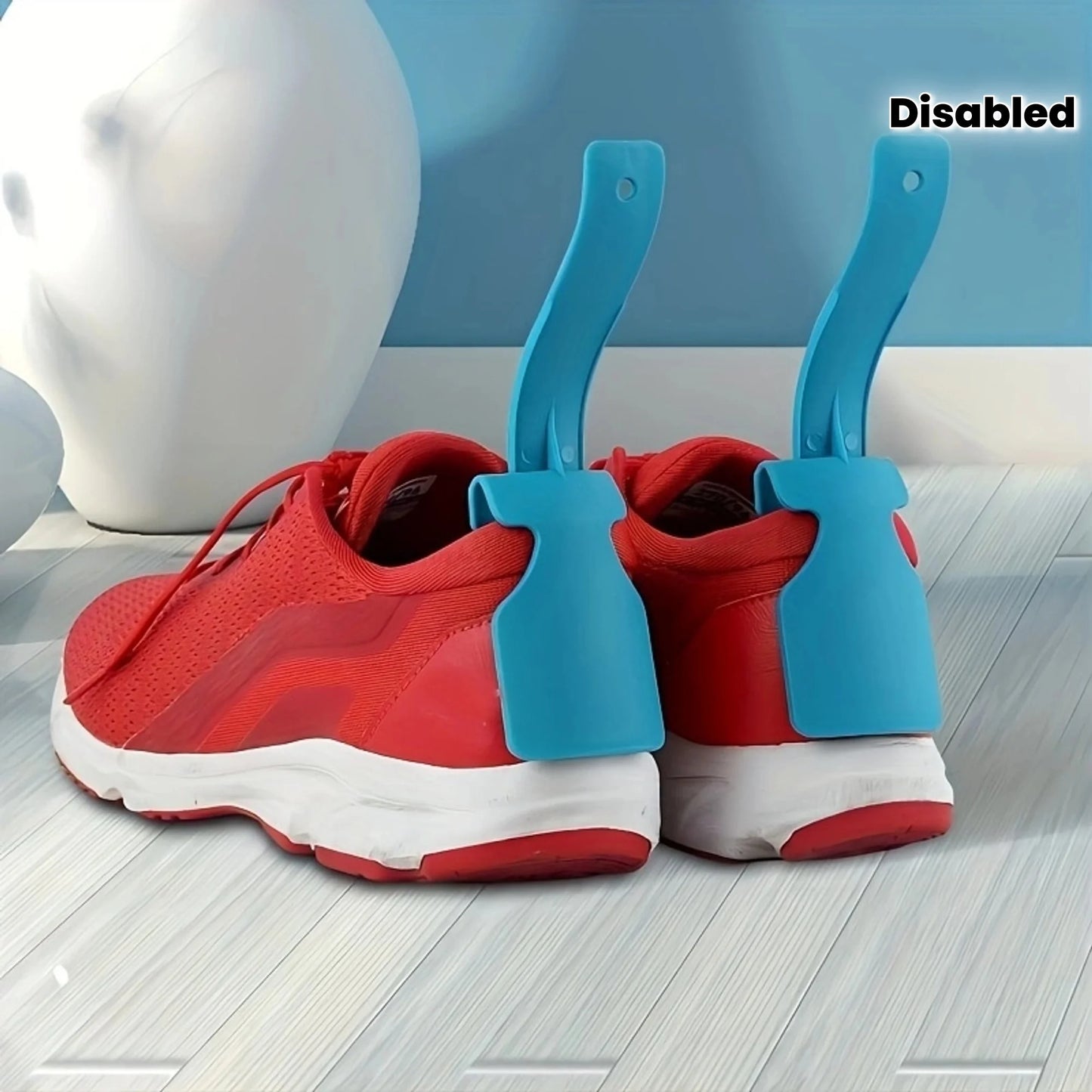 2 pcs/set Lazy Shoes Helper Handled Shoe Horn Shoe Lifting Helper for Seniors Elderly Disabled Plastic Shoehorn Fits All Shoes