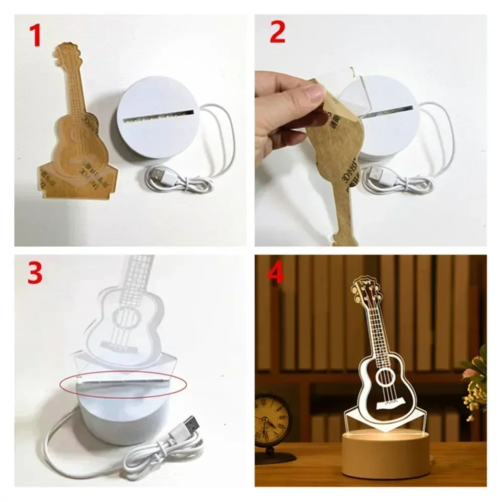 Romantic Love 3D Acrylic Neon Sign USB Led Lamp for Home Children's Night Lights Table Lamp Birthday Valentines Day Bedside Lamp