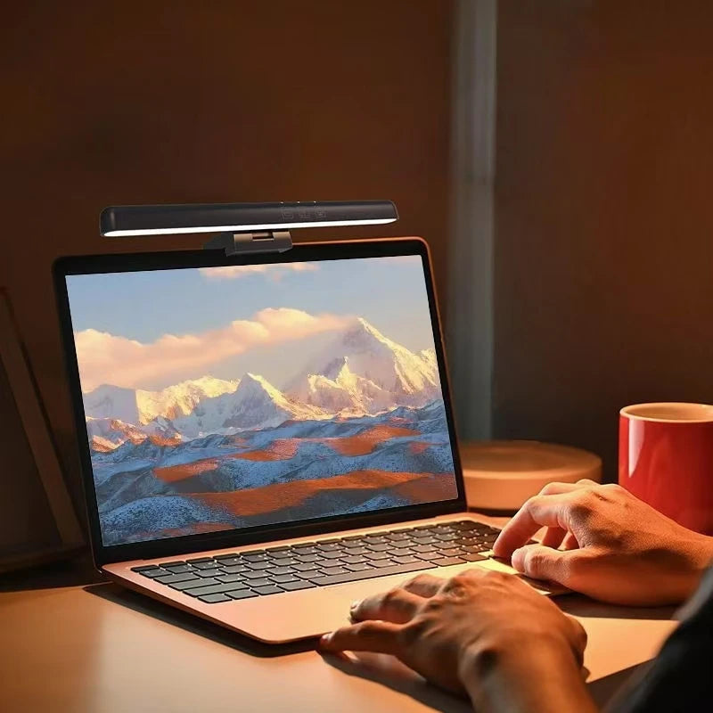 RGB Laptop Screen Hanging Light Bar Stepless Dimming Eye Care Strip Hassle Free Mount Perfect for Gaming Work Study Office