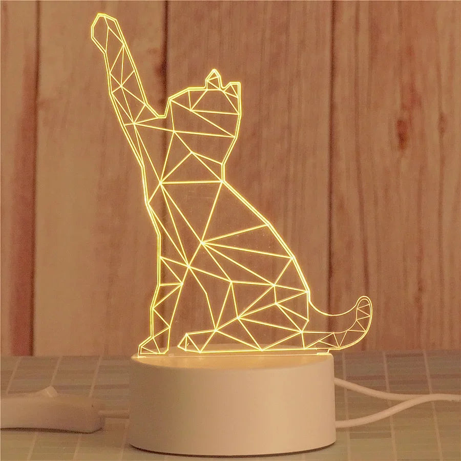 Romantic Love 3D Acrylic Neon Sign Led Lamp for Home Children's Night Lights Table Lamp Birthday Valentine's Day Bedside Lamp