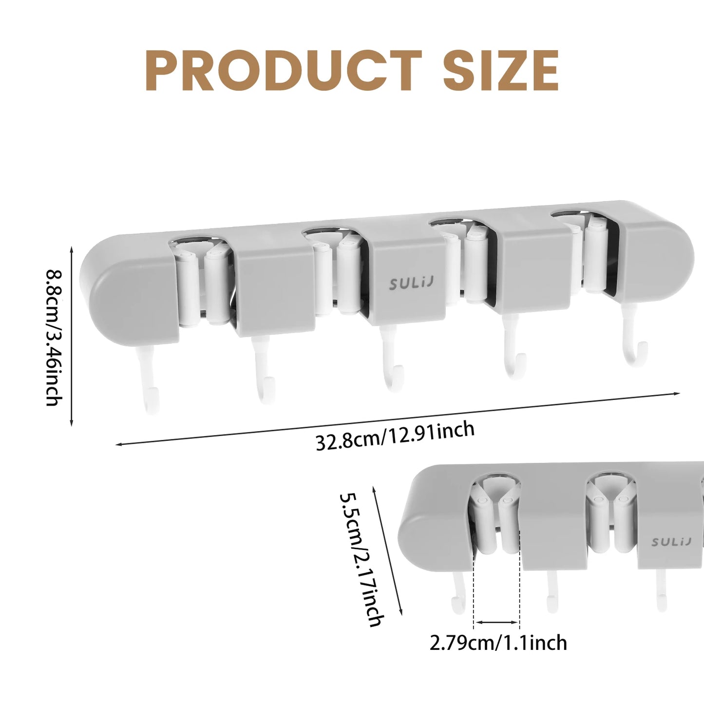 Upgrade Broom Holder Multifunctional Magic Mop Holder With Vacuum Suction Cup Wall-Mounted Broom Drain Bathroom Organizer NEW