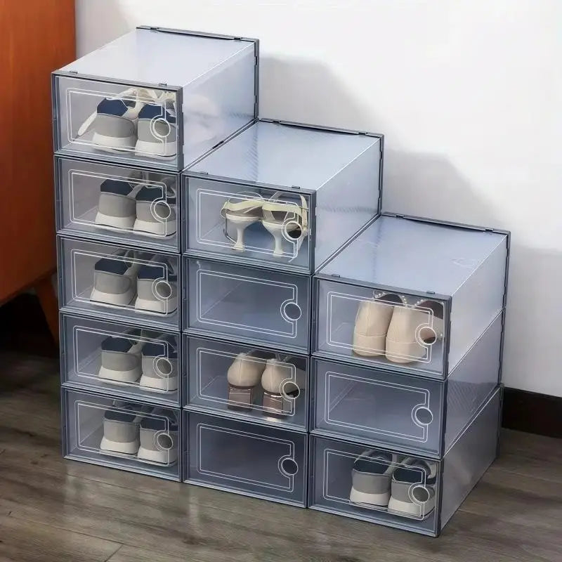 Shoe Box Organizer, Clear Stackable Plastic Storage For Sneakers, Dust-Proof Design To Keep Shoes Visible & Protected