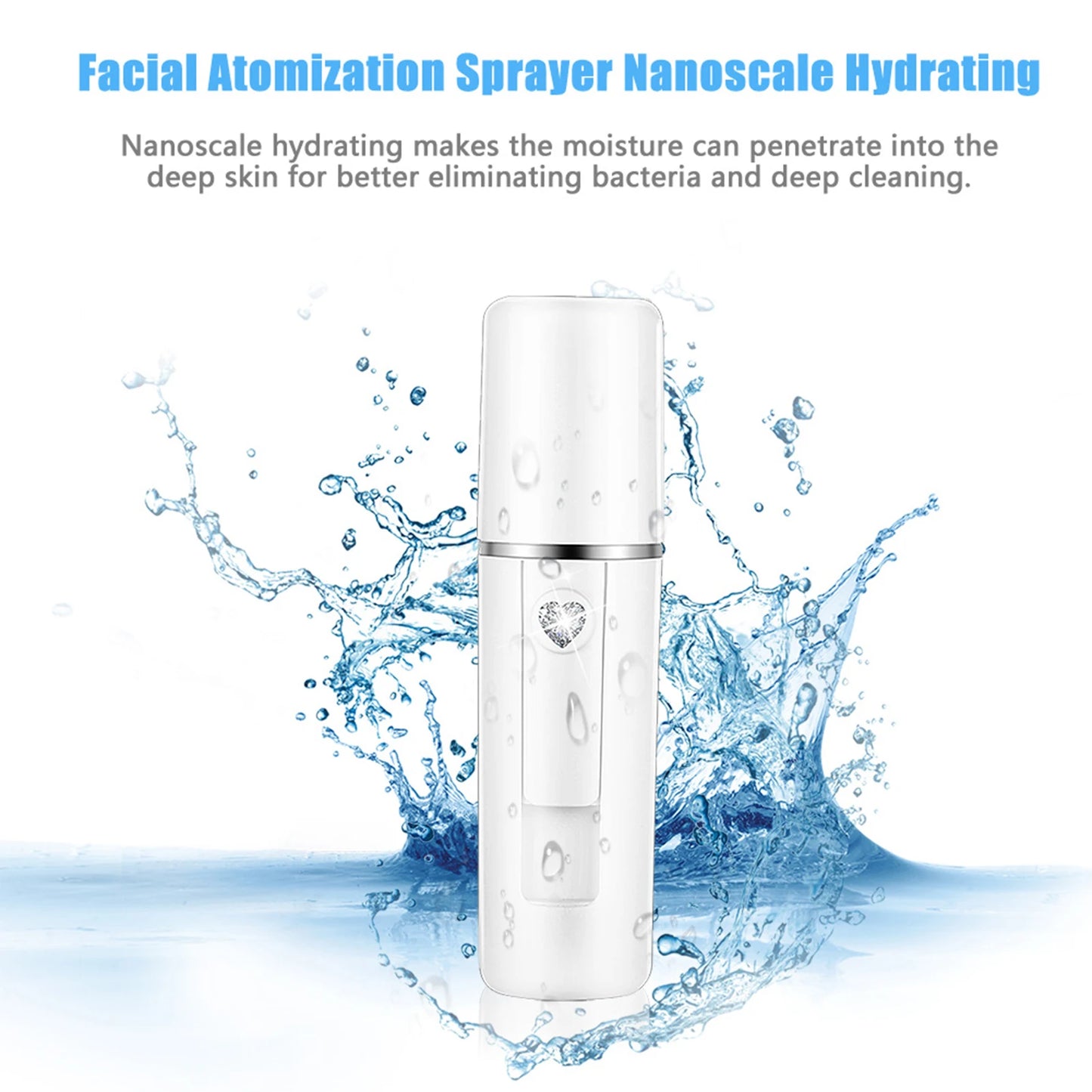 Cold Sprayer Facial Sprayer Sprayer 20ml USB PortableNano Mist Spray Atomization  Face Facial Moisturizing Mist Sprayer
