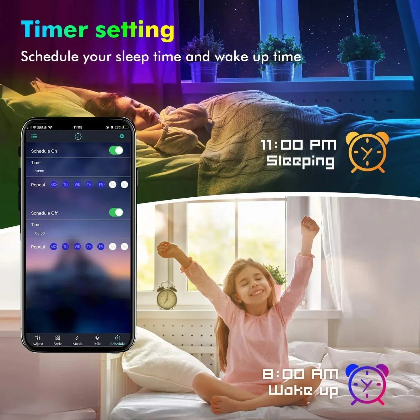 Gaming RGB LED Light Strip USB 5V 5050 Music Sync Flexible Tape Christmas Lights Remote & APP Control for Desk Room Decorations