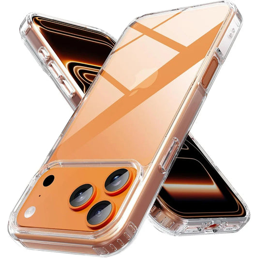 Shockproof Case For iPhone 17 Air  17Pro 17Pro Max 17 Hybrid Hard Acrylic Crystal PC Cover Clear Soft Shell