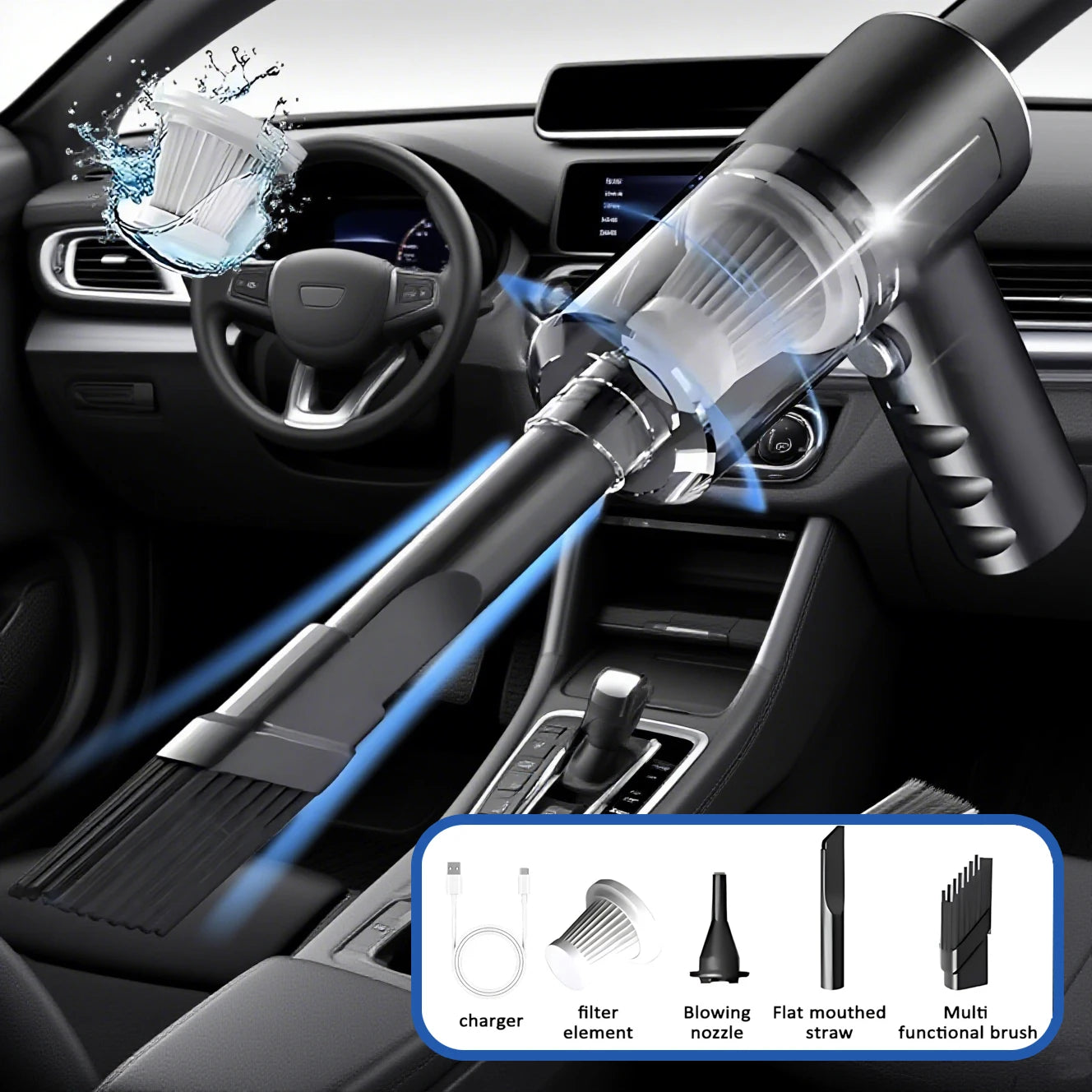 Wireless Mini Vacuum Cleaner Portable Dust Collector Dry And Wet Home Car Dual-Use Handheld Cleaning Appliances USB Charging
