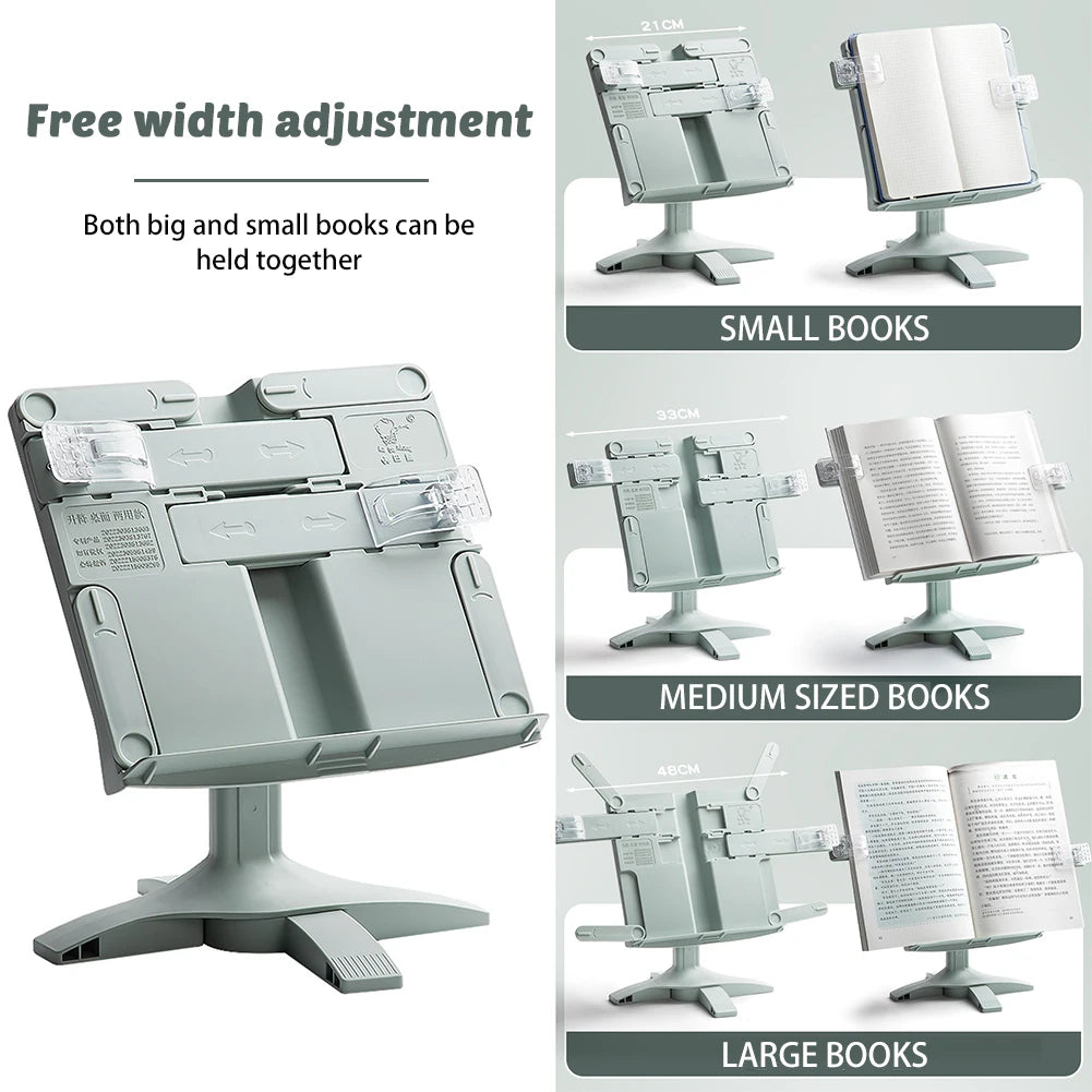 Reading Bookshelf Adjustable Rotatable Lifting Landing Reading Portable Book Support Multifunctional Document Shelf for Home