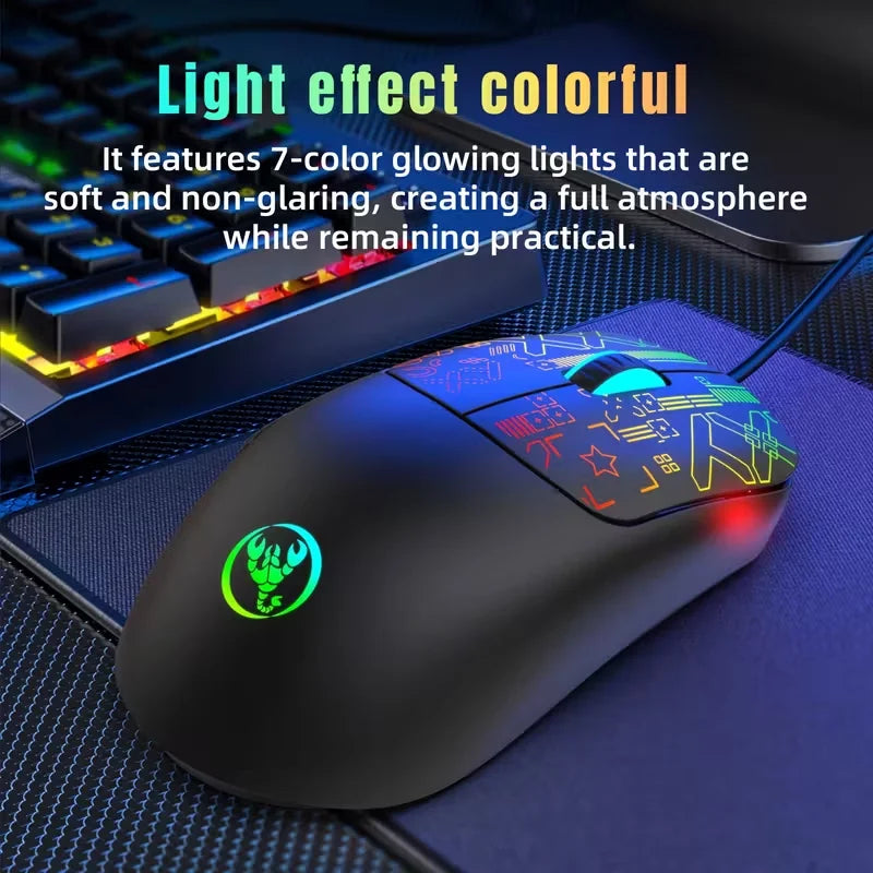 68-Key Wired RGB Gaming Keyboard & Mouse Set – Portable Backlit, Multi-Device Compatible