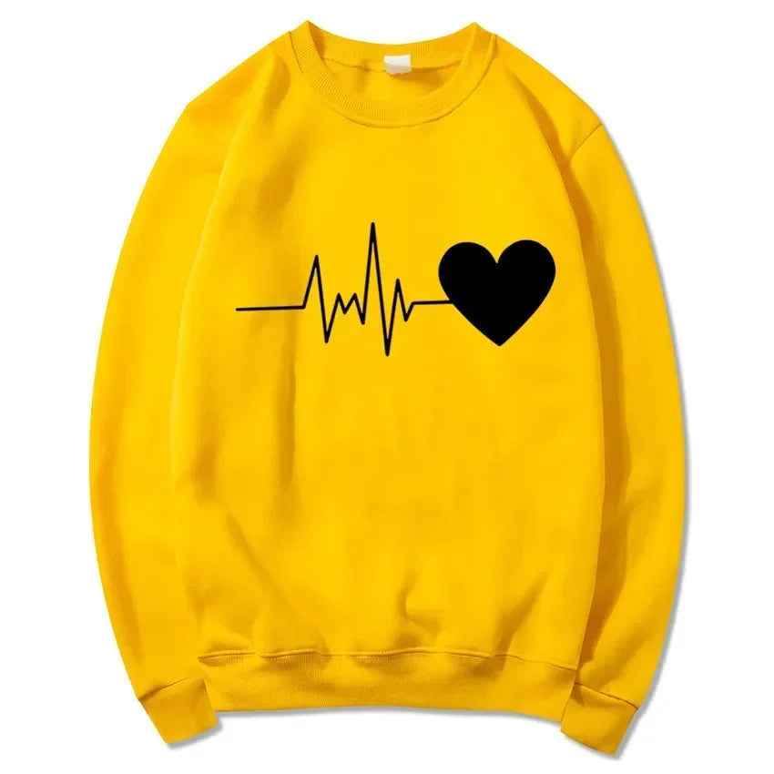 Valentine's Day Love Flower Printed Crew-neck Hoodie Sweatshirt  Sweatshirts  Streetwear  Streetwear Men