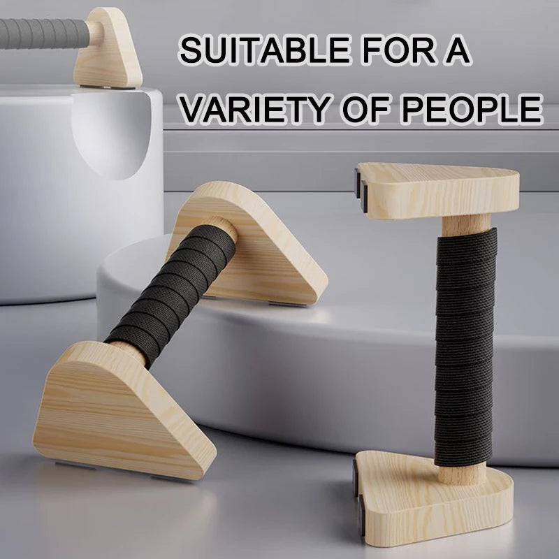 Solid Wood Russian Stand Push Up Wooden Stand Indoor Exercise Strength Training Home Upper Limb Fitness