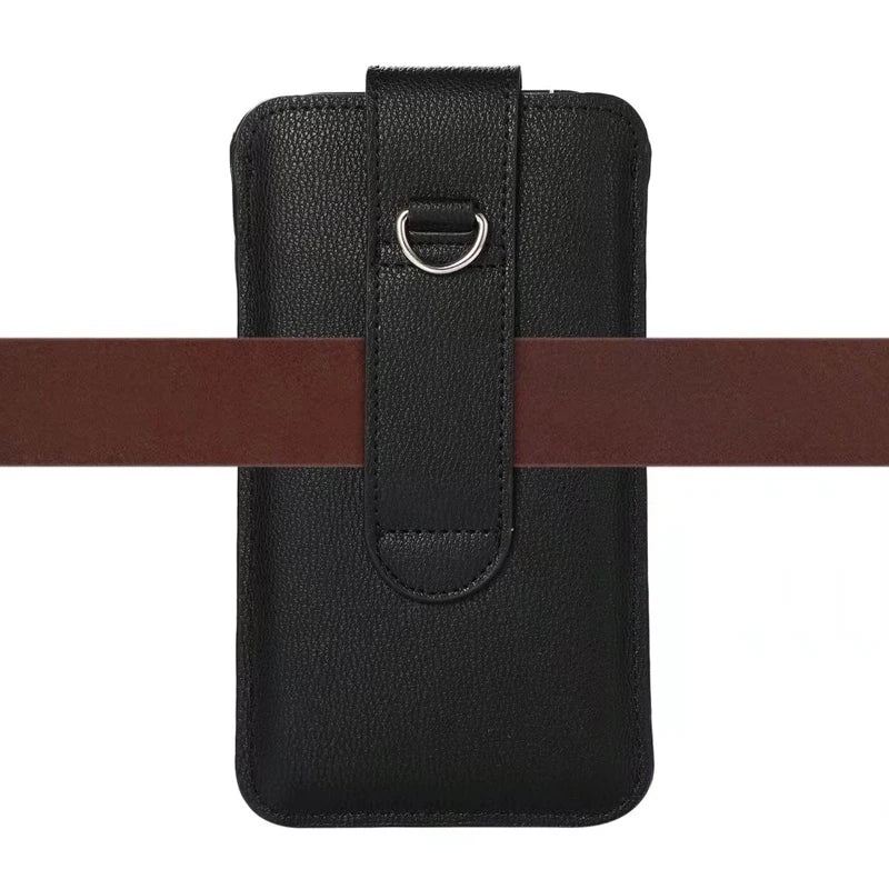 Cell Phone Case For iphone  17 16 16E 15 14 13 12 Pro Max Universal Holster Belt Phone Case Leather Phone Pouch Waist Bag