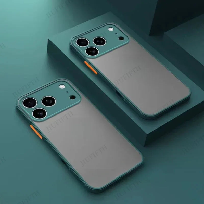 For iPhone 17ProMax 17 Pro Max 17Air AiR 16 16Plus Plus + Pro 16E E New Armor Shockproof Matte Hard Silicone Frosted Back Cover