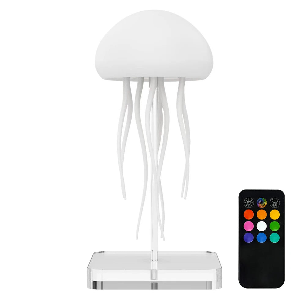 Jellyfish Night Light With Remote Control Rechargeable RGB Gradient Jellyfish Bedside Lamp  For Christmas Gifts