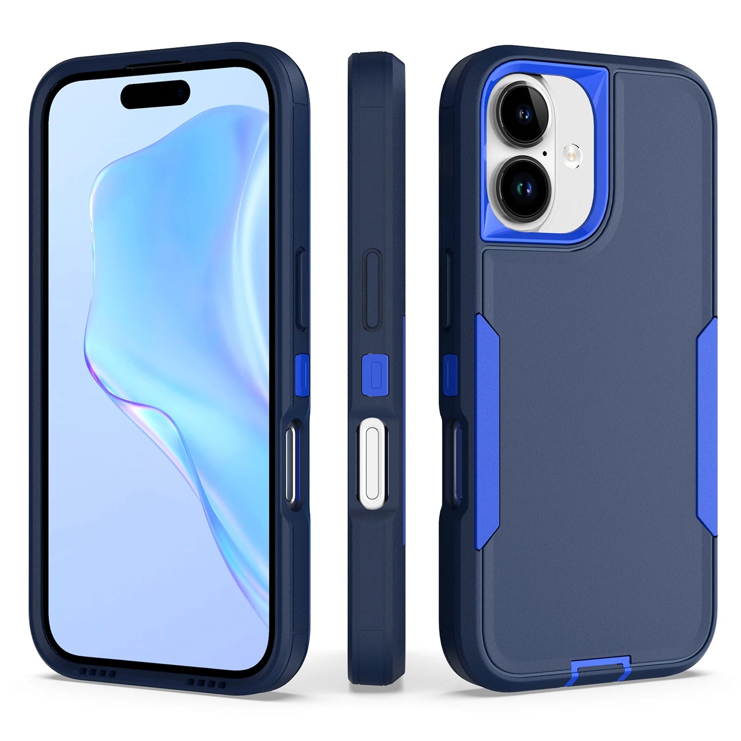 2 in 1 Heavy Duty Armor Shockproof Phone Case For iPhone 11 12 13 14 15 16 Plus 17 Pro Max Anti-Scratch Hard TPU Back Cover