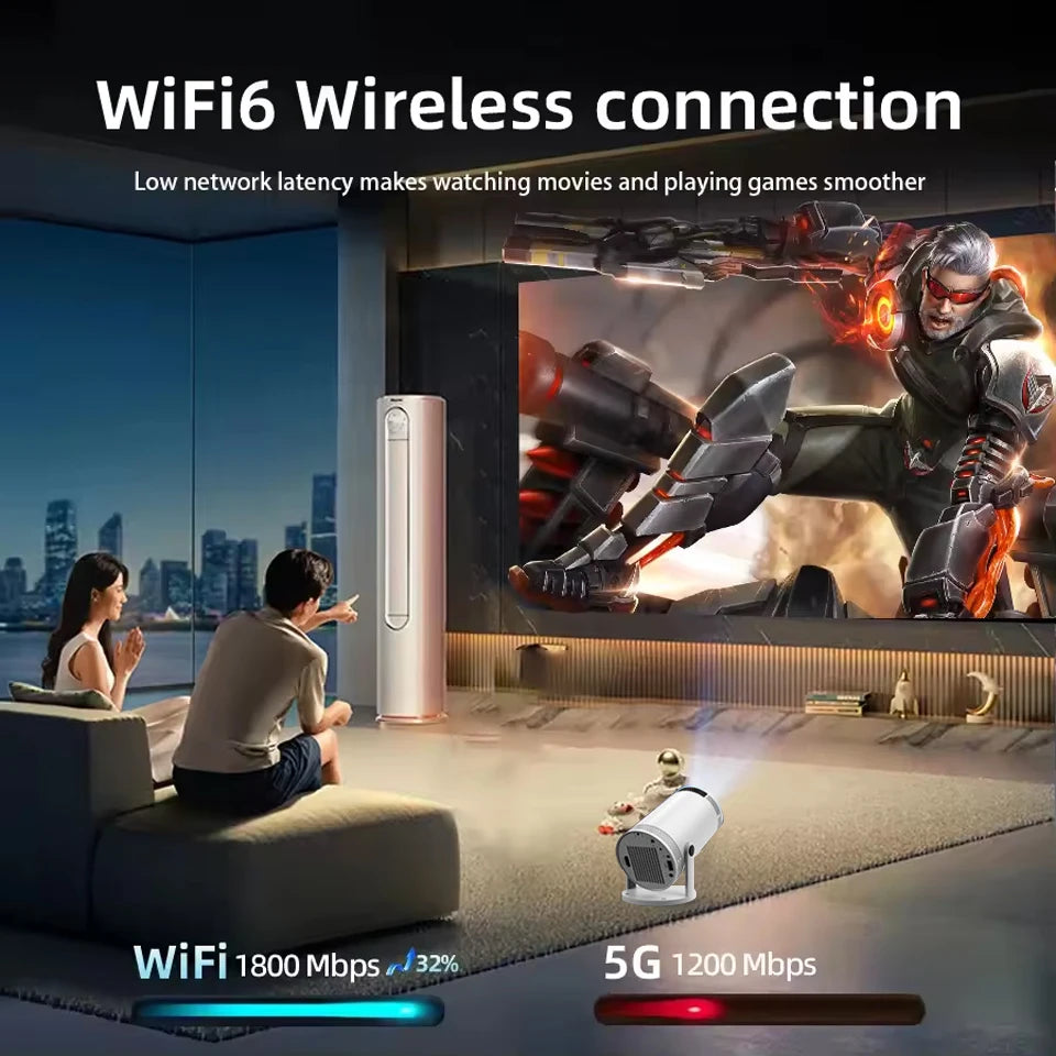 2026 New Smart Projector 4K Wifi6 290ANSI Allwinner BT5.0 1080P 1280*720P Home Cinema Outdoor Projetor Christmas Gifts Hot Sale
